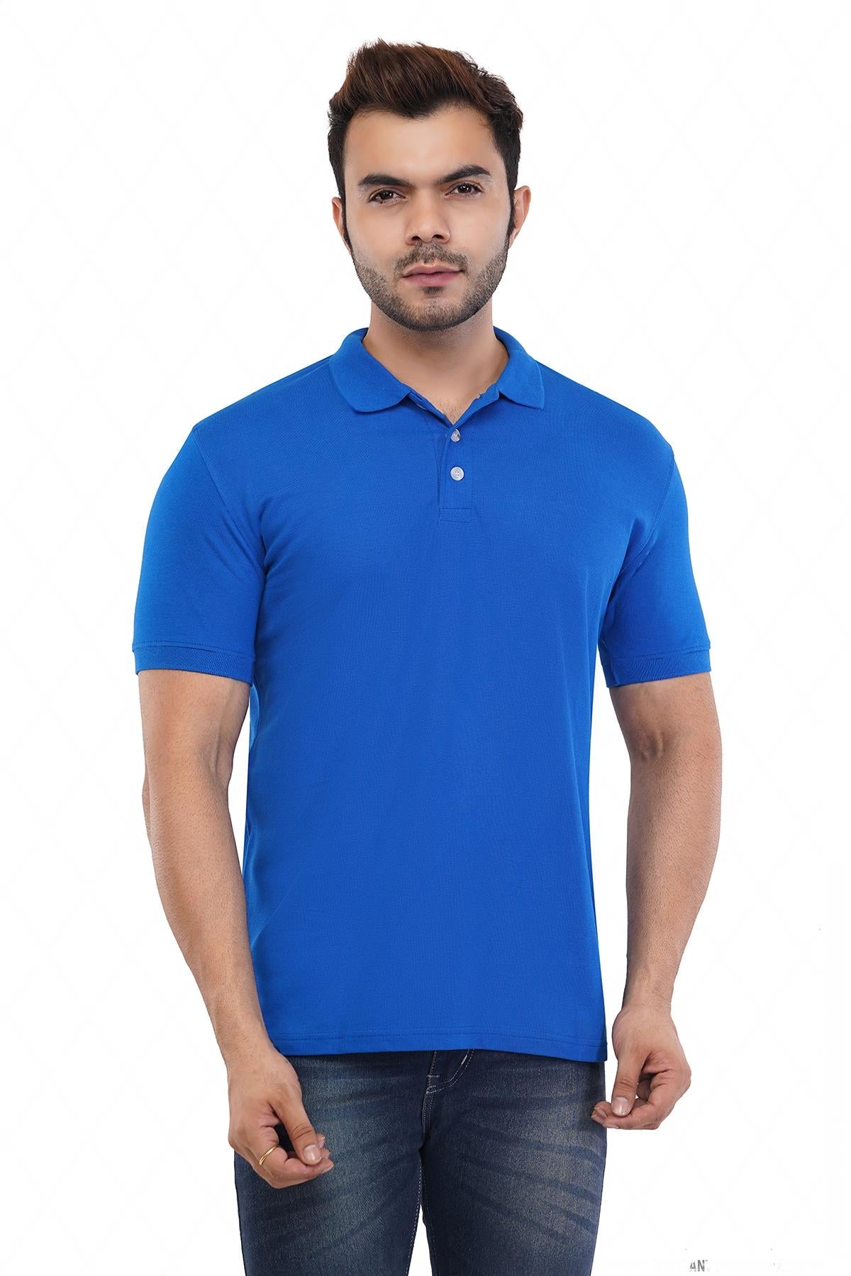 Custom Royal Blue Polo T-Shirt