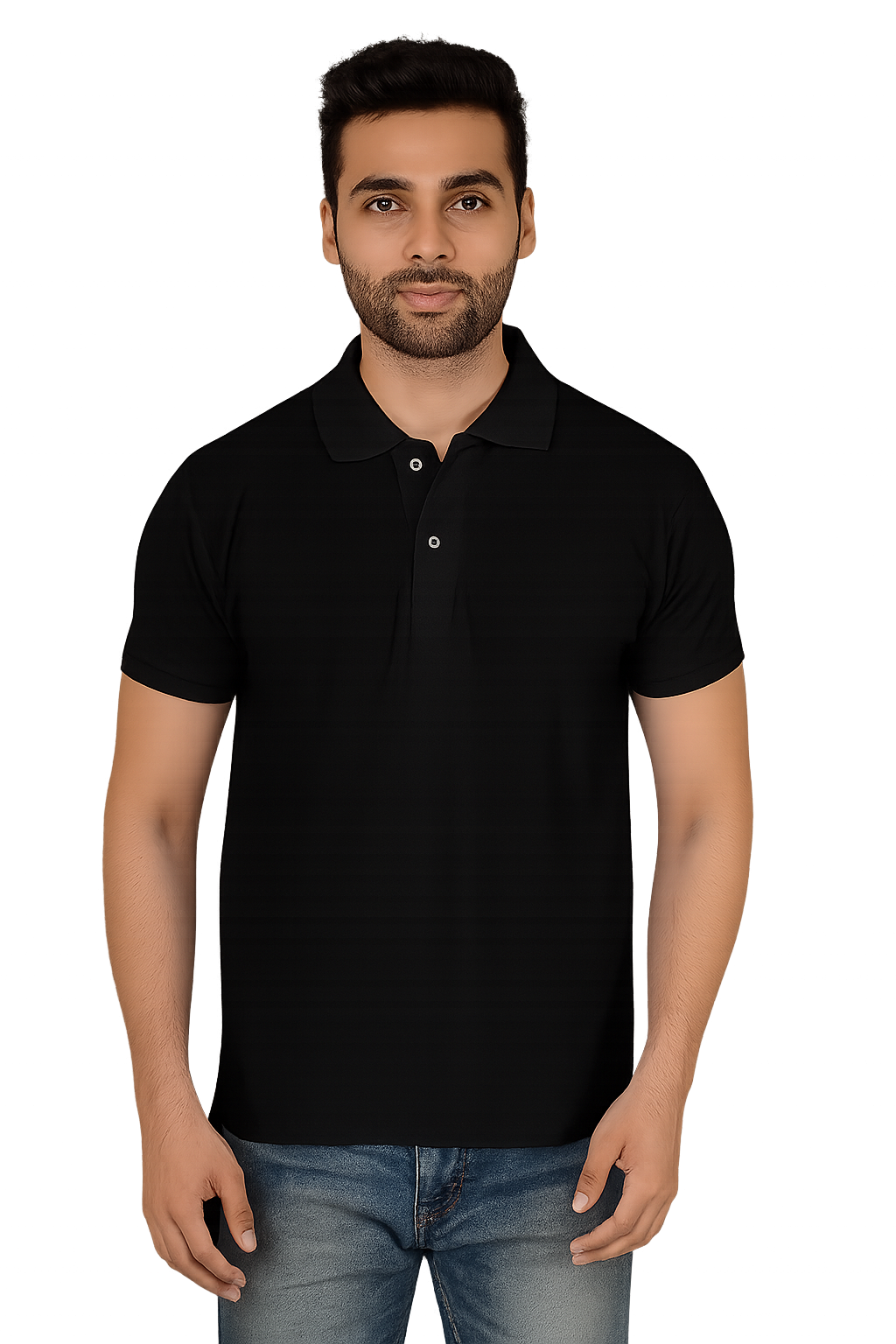 Custom Black Polo T-Shirt with Brand