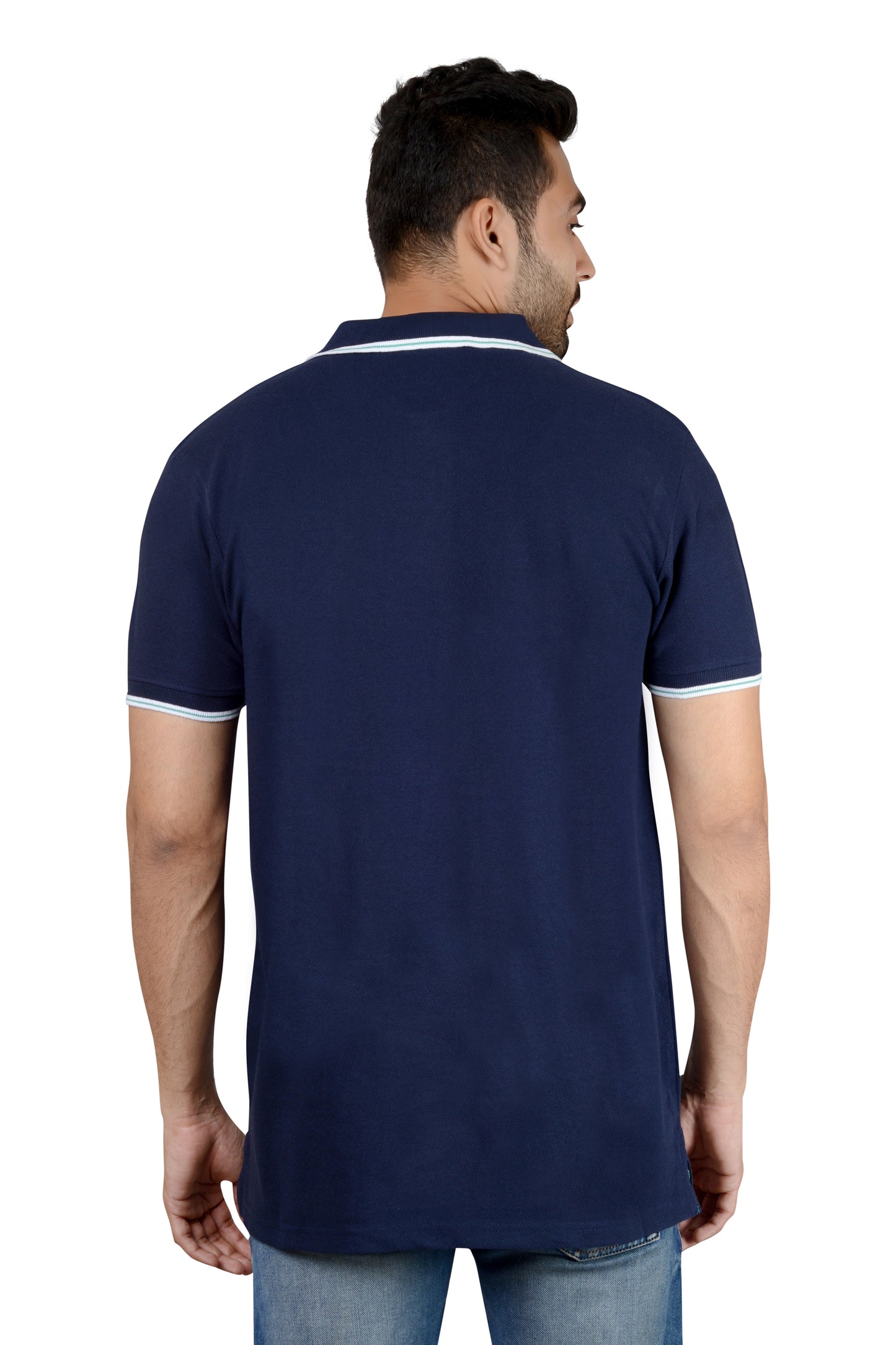 Custom Navy Tipping Polo T-Shirt
