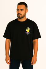 "I Am Doing OK" Quirky Hand Graphic Oversized Black T-Shirt