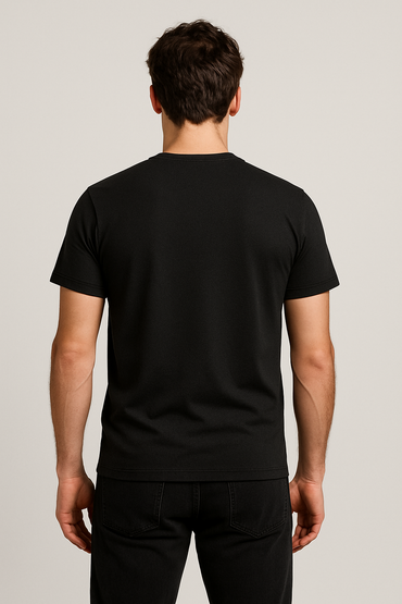 Classic Popcorn Texture Round Neck Tee for Men