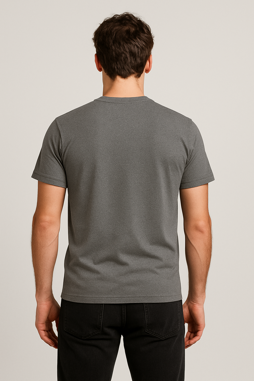Classic Popcorn Texture Round Neck Tee for Men